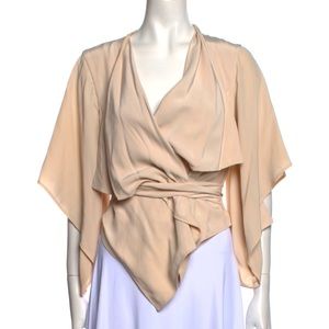 Leith champagne silk cowl neck jacket size XS